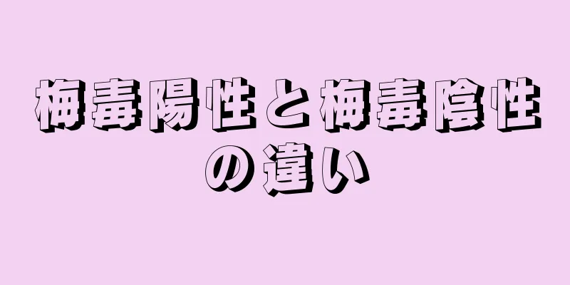 梅毒陽性と梅毒陰性の違い