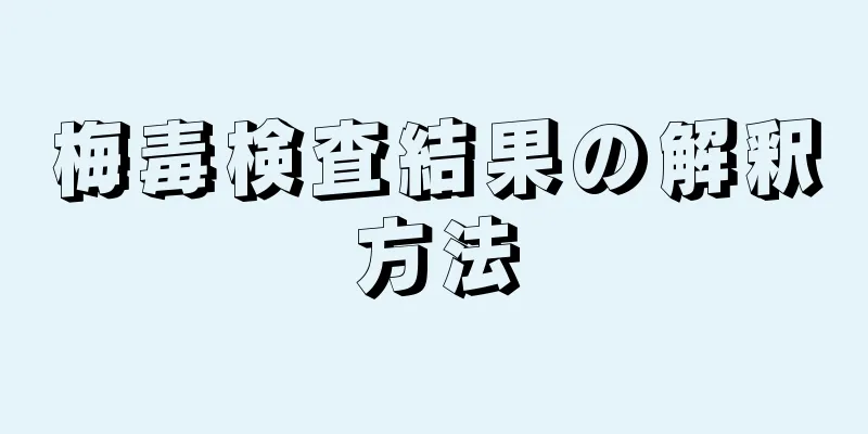梅毒検査結果の解釈方法