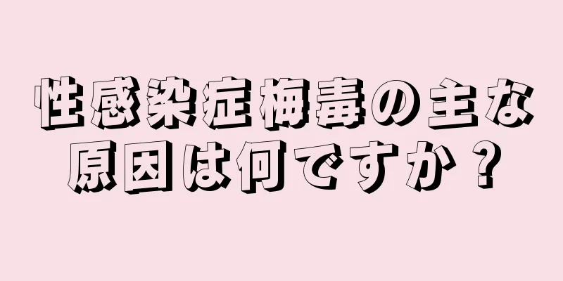 性感染症梅毒の主な原因は何ですか？