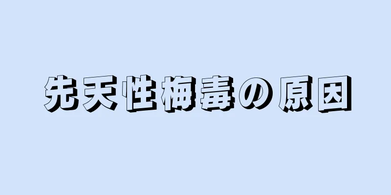 先天性梅毒の原因