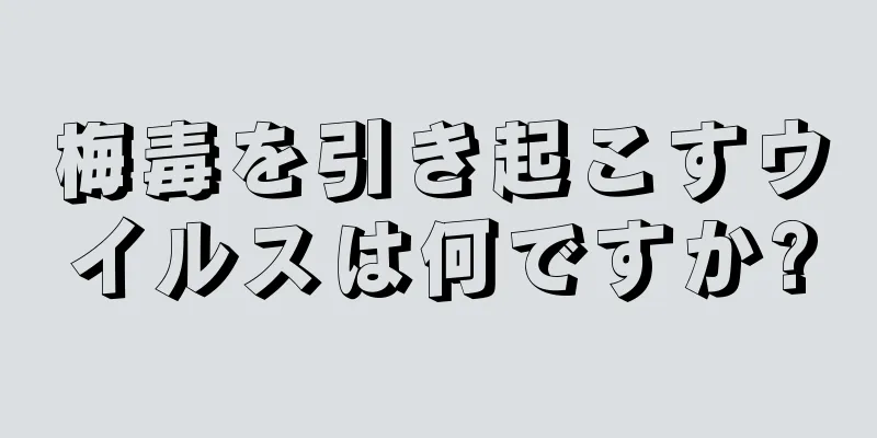 梅毒を引き起こすウイルスは何ですか?