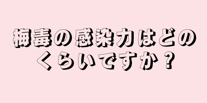 梅毒の感染力はどのくらいですか？