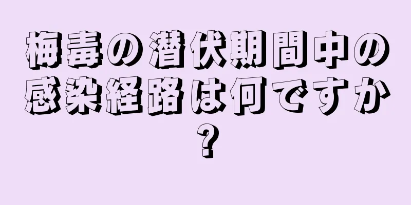 梅毒の潜伏期間中の感染経路は何ですか?